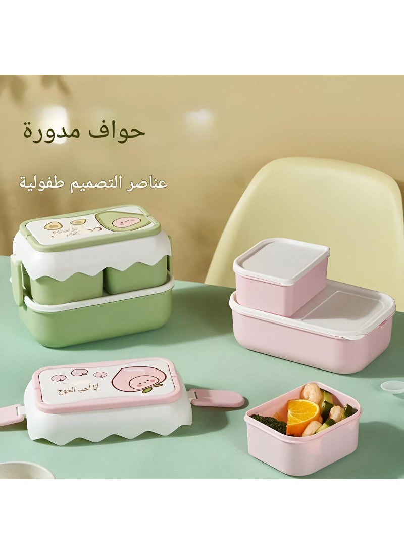Generic Portable Lunch Box - Stylish Two-Section Food Container With Leak-Proof Technology, Stackable Features, And Utensils Included, Ideal For Adults At Home, Work, Or On Outdoor Trips.  - Image 5