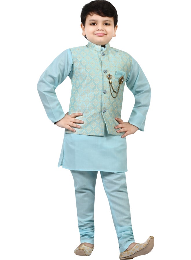 بي تي ديزايز طقم كورتا سماوي للأولاد - Image 3