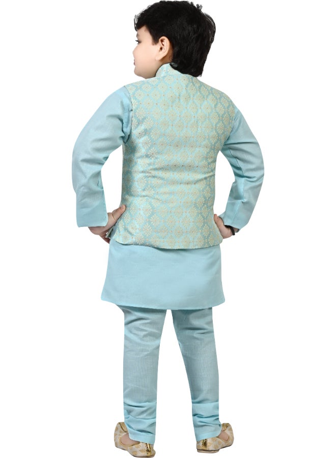 بي تي ديزايز طقم كورتا سماوي للأولاد - Image 2