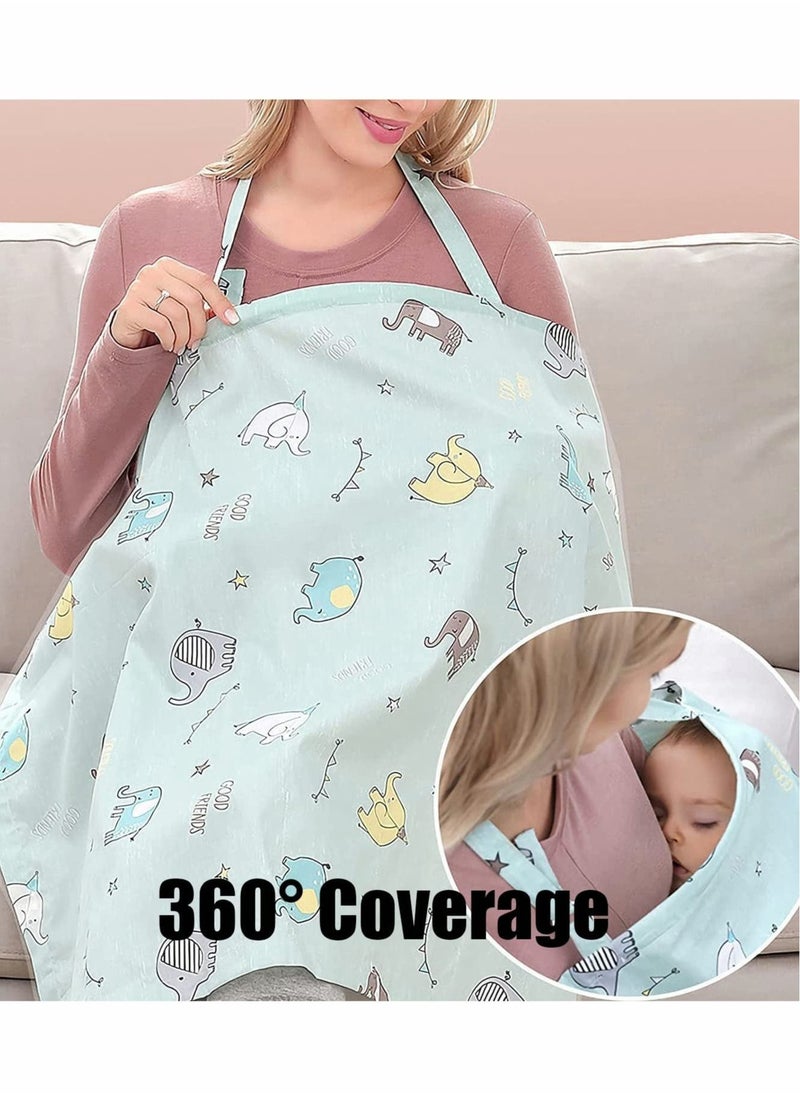 SYOSI - Cotton Nursing Cover, Large Breastfeeding Cover, 360° Coverage, Chemical-Free - Image 1