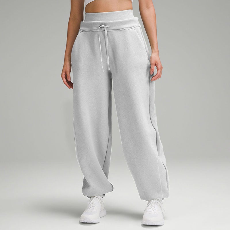 Womens Autumn High Waist Slim Joggers Light gray - Image 1