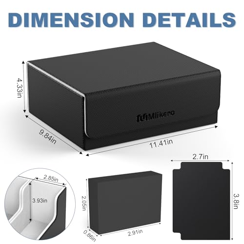 Mlikero Card Deck Case for Trading Cards 1800+, Trading Card Storage Box with 10 Dividers and 3 Foam Stoppers, Leather Magnetic Closure Commander Deck Box Fit for YuGiOh, MTG and Sport Cards - Image 5