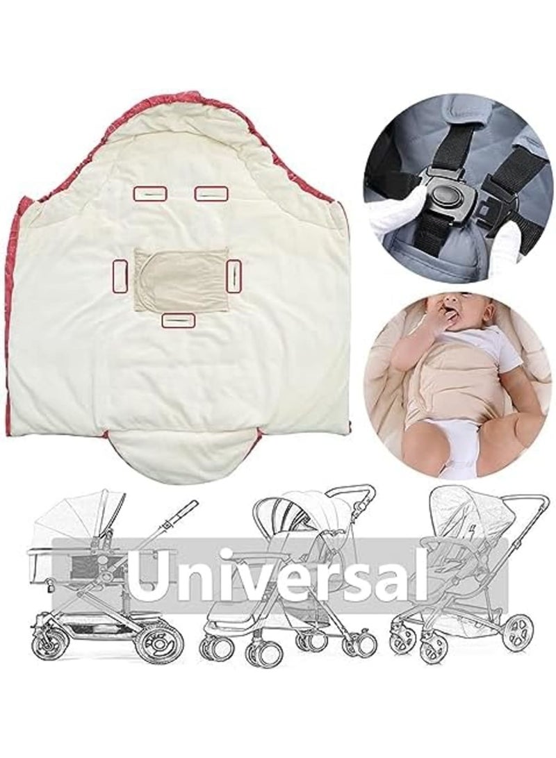 SYOSI Stroller Sleeping Bag, Stroller Footmuff, Autumn Winter Thickened Baby Sleeping Bag, Windproof and Kickproof Quilt Baby Blanket, for Cart, Indoor Outdoor Holding 102 * 57CM for Babies 0-36 Months - Image 2