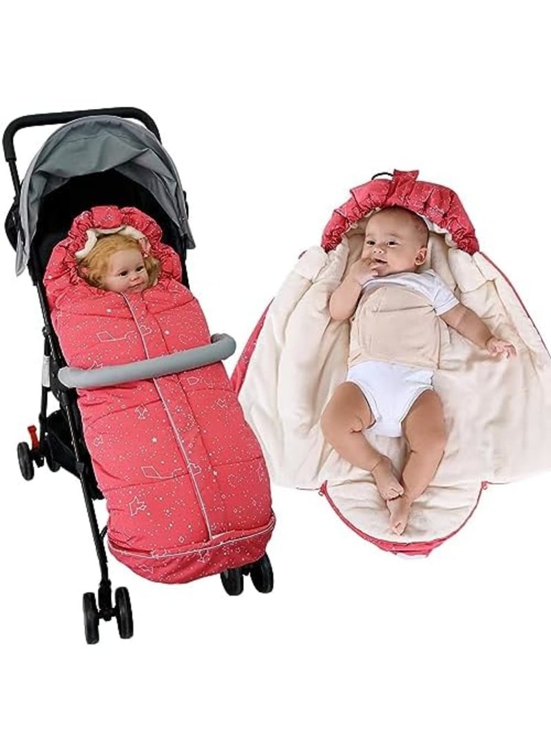 SYOSI Stroller Sleeping Bag, Stroller Footmuff, Autumn Winter Thickened Baby Sleeping Bag, Windproof and Kickproof Quilt Baby Blanket, for Cart, Indoor Outdoor Holding 102 * 57CM for Babies 0-36 Months - Image 1