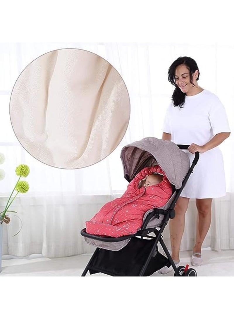 SYOSI Stroller Sleeping Bag, Stroller Footmuff, Autumn Winter Thickened Baby Sleeping Bag, Windproof and Kickproof Quilt Baby Blanket, for Cart, Indoor Outdoor Holding 102 * 57CM for Babies 0-36 Months - Image 4