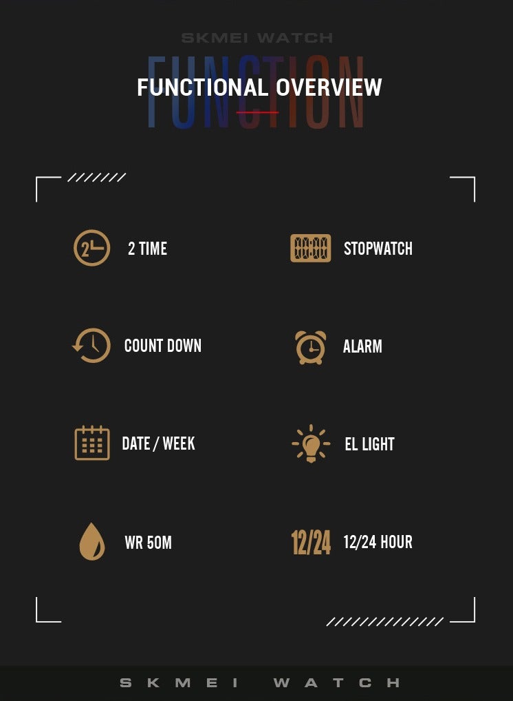 Watches for Men Water Resistance Digital Green 2230 - Image 4