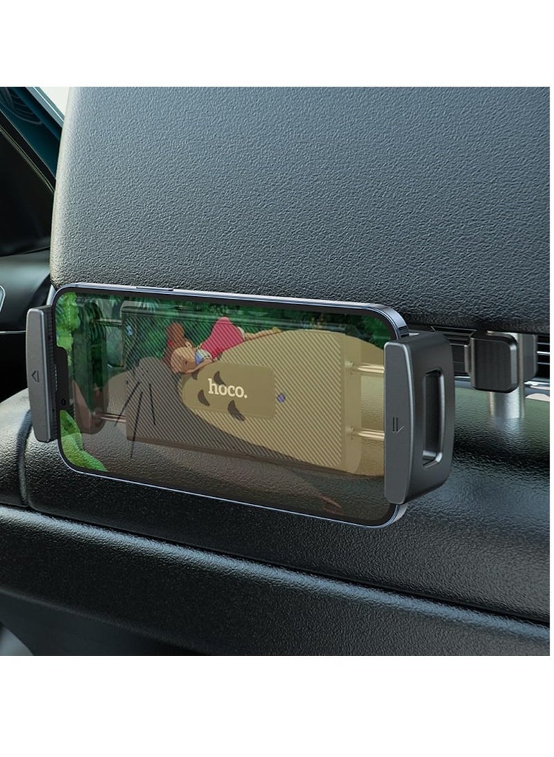 Hoco CA121 Car Back Seat Phone & Tablet Holder – Adjustable Headrest Mount for 4.7-12.9 inch Devices, Secure Back Seat Tablet Holder for iPad, Tablet PC, Smartphones – Ideal for Travel & Family Commutes