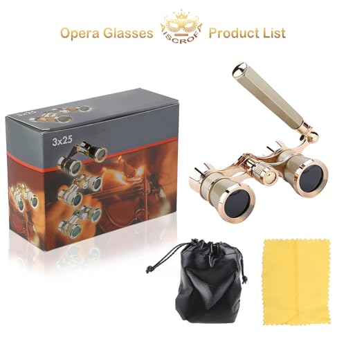 AiScrofa Opera Glasses,3X25 Theater Binoculars with Foldable and Extendable Handle,Mini Binocular Compact Lightweight,Portable Theater Glasses for Adults Kids Women in Musical Concert - Image 5