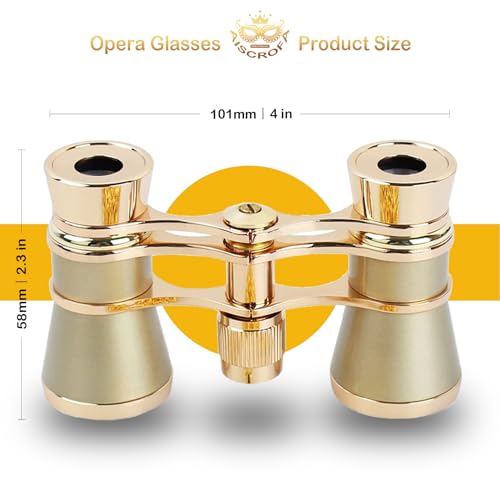 AiScrofa Opera Glasses,3X25 Theater Binoculars with Foldable and Extendable Handle,Mini Binocular Compact Lightweight,Portable Theater Glasses for Adults Kids Women in Musical Concert - Image 3