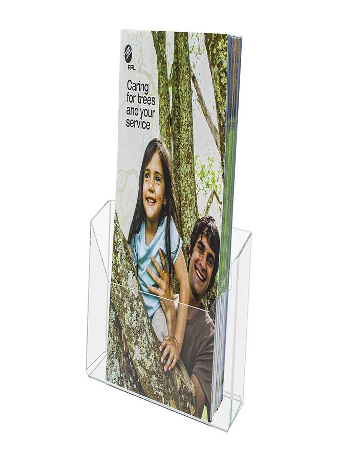 Marketing Holders 7.5” Wide Brochure Organizer Pamphlet Maps Menu Clear Acrylic Slant Back Postcard Display Stand Counter or Wall Mount Catalogs Booklets Includes Hanging Hardware - Image 2
