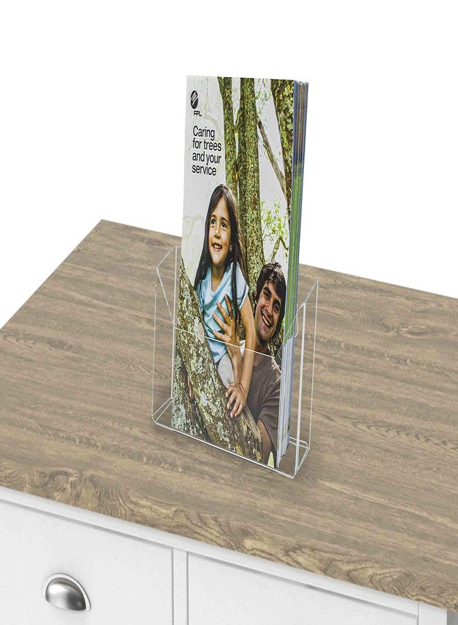 Marketing Holders 7.5” Wide Brochure Organizer Pamphlet Maps Menu Clear Acrylic Slant Back Postcard Display Stand Counter or Wall Mount Catalogs Booklets Includes Hanging Hardware - Image 5