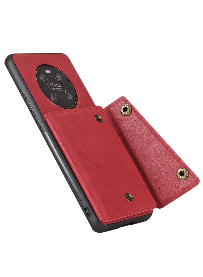 اس-توب جراب لهاتف Huawei Mate 40 Pro مصنوع من البولي يوريثان الحراري + جراب واقٍ مغناطيسي مقاوم للصدمات مع فتحة للبطاقات وحامل - Image 4