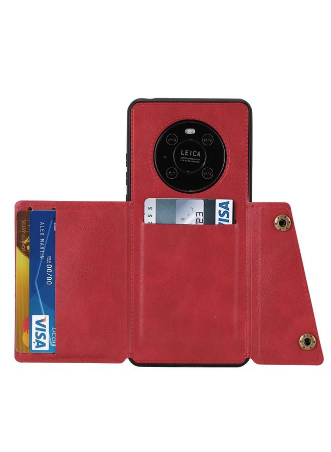 اس-توب جراب لهاتف Huawei Mate 40 Pro مصنوع من البولي يوريثان الحراري + جراب واقٍ مغناطيسي مقاوم للصدمات مع فتحة للبطاقات وحامل - Image 3