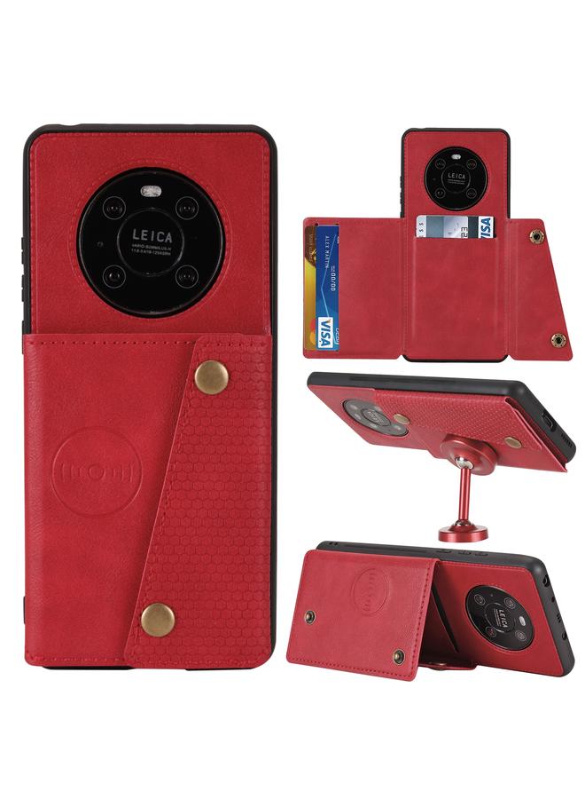 اس-توب جراب لهاتف Huawei Mate 40 Pro مصنوع من البولي يوريثان الحراري + جراب واقٍ مغناطيسي مقاوم للصدمات مع فتحة للبطاقات وحامل - Image 1