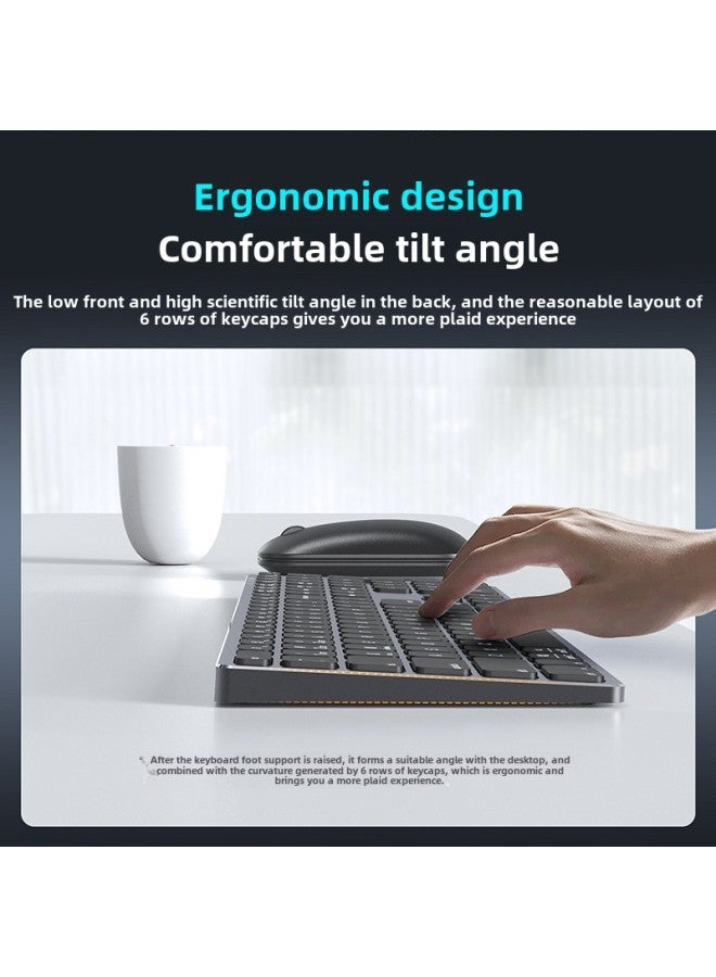 Aluminum Alloy Wireless Bluetooth Keyboard Portable Two-in-one Silent Ultra-thin Keyboard Tablet Laptop Universal-Colour:Black - Image 4