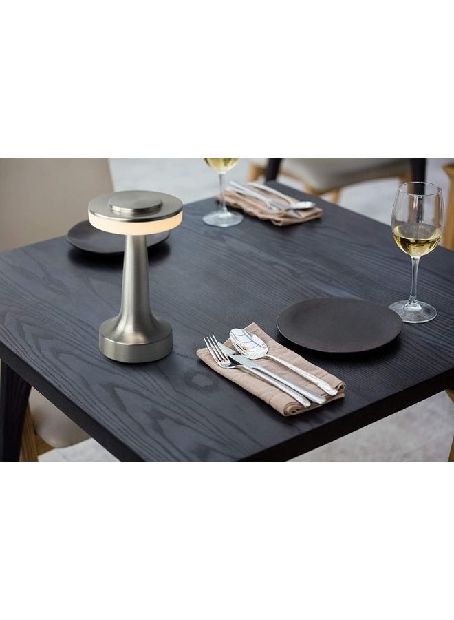 Captaintech Rechargeable 3-Levels Brightness Night Light Portable LED Table Lamp with Touch Sensor Silver 21 x 9cm - Image 5