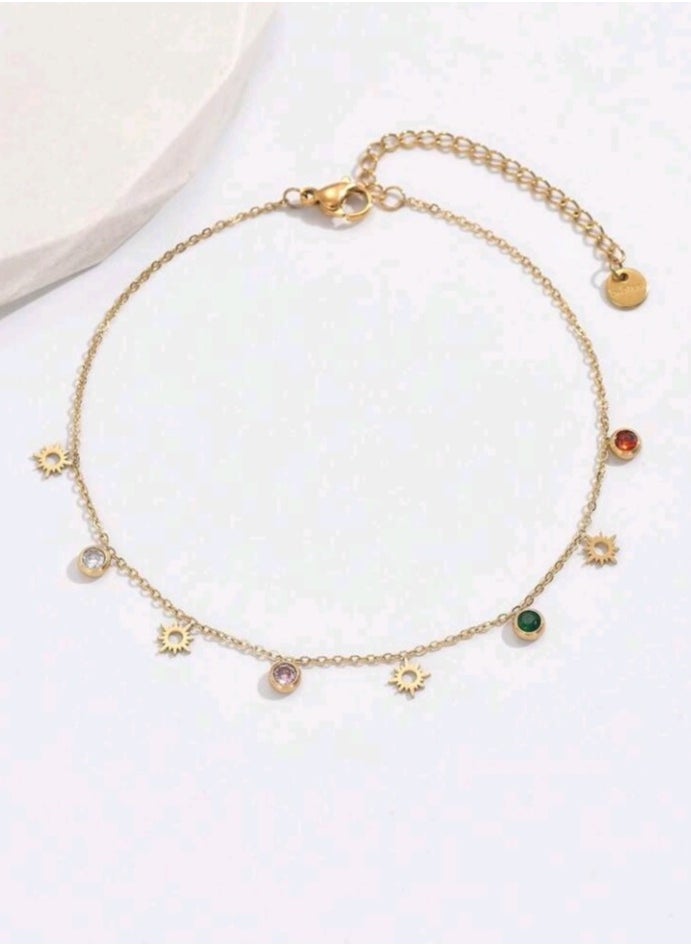 Jewelry For Life - Trendy Stainless Steel Gold Plated Anklet For Women - Image 1