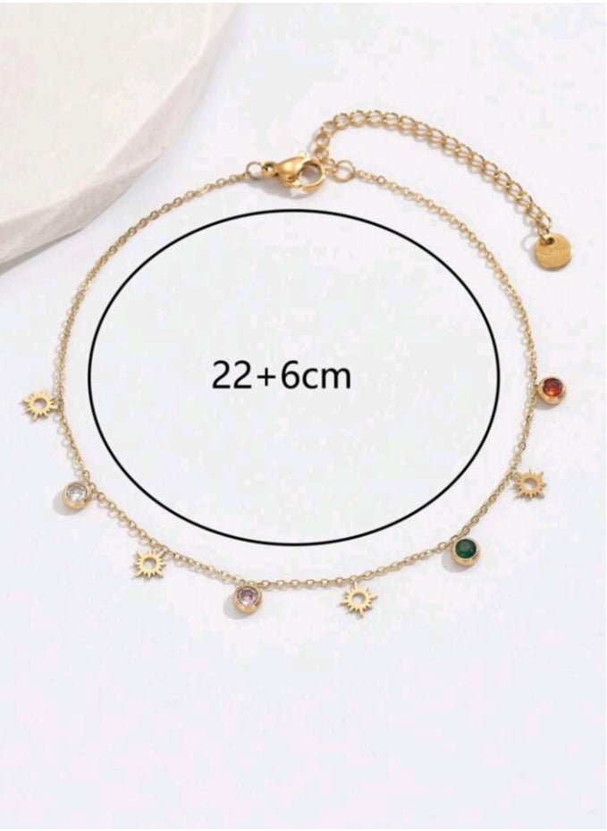 Jewelry For Life - Trendy Stainless Steel Gold Plated Anklet For Women - Image 1
