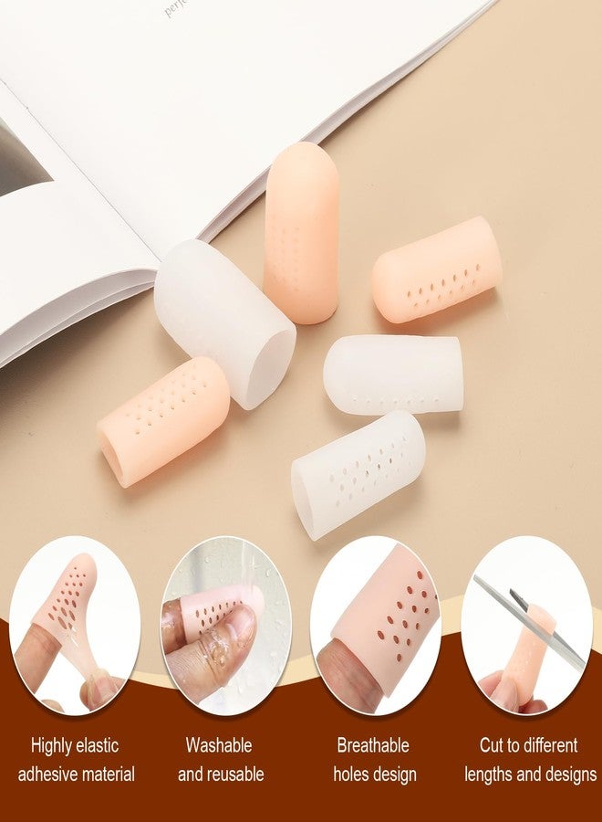 PATIKIL Finger Covers Cots, Silicone Finger Tips Protectors Gloves Breathable Fingertip Caps Reusable with Air Holes for Dry Skin Finger Cracking, 1.77x0.67inch, 10 Pcs - Image 3