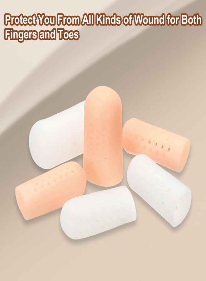 PATIKIL Finger Covers Cots, Silicone Finger Tips Protectors Gloves Breathable Fingertip Caps Reusable with Air Holes for Dry Skin Finger Cracking, 1.77x0.67inch, 10 Pcs - Image 4