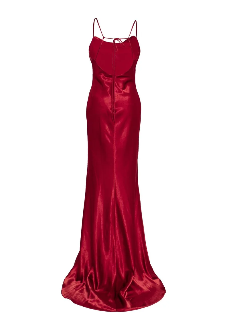 ترو ديكادينس Pippa Claret Bridesmaid Cowl-Neck Slip Dress