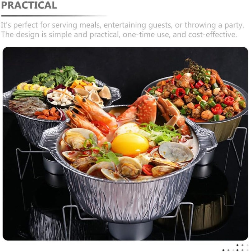 ABOOFAN Cooking Heating Tin Foil Pans 3000ml Portable Grilling Pan Aluminum Foil Trays Roasting Dish for Travel - Image 5