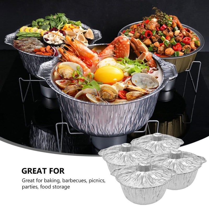 ABOOFAN Cooking Heating Tin Foil Pans 3000ml Portable Grilling Pan Aluminum Foil Trays Roasting Dish for Travel - Image 3