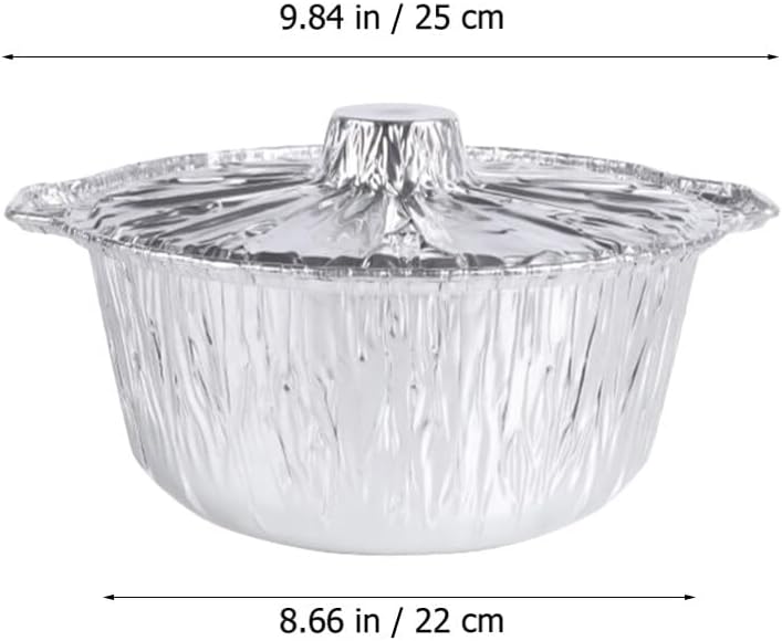 ABOOFAN Cooking Heating Tin Foil Pans 3000ml Portable Grilling Pan Aluminum Foil Trays Roasting Dish for Travel - Image 2