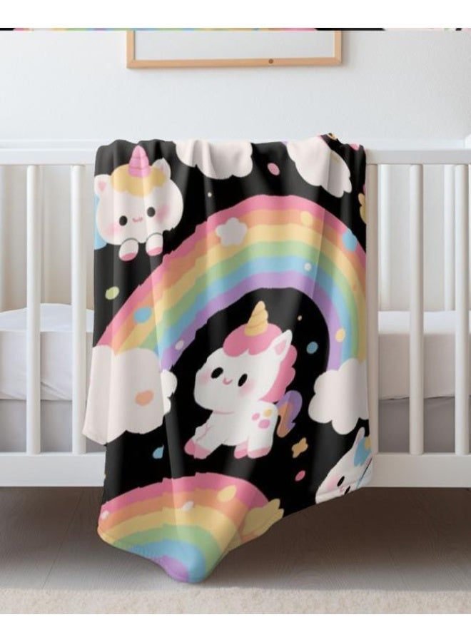 عام بطانية رقيقة من الفانيلا الكرتونية للأطفال والرضع (دافئة ومريحة، ومناسبة للنوم والألعاب) 70 سم * 100 سم - Image 2