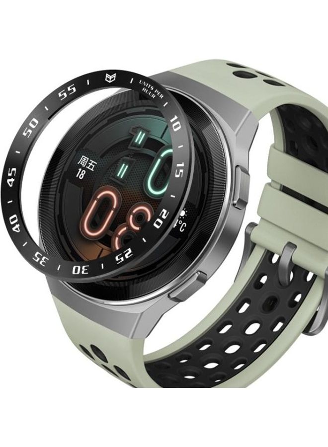 NIBEMINENT Stainless Steel Bezel Ring For Huawei GT 2e Smart Watch Black White Lettering - Image 2