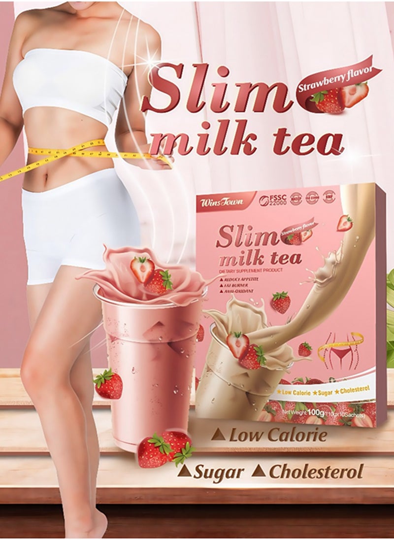Wins Town Slimming Milk Tea Low-Calorie Delight  New Choice for Effortless Weight Loss Slimming milk tea is a low-calorie beverage specially designed for healthy  Made with natural ingredients  - Image 1