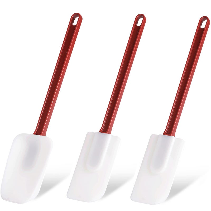 heffiso Silicone Rubber Spatula Set of 3, High Heat Set, Commercial Rubber Spatula (1 Spoonula + 2 Scrapers (9.5 Inches)) - Image 1