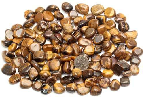 ZenQ 1 lb Tigers Eye Tumbled Stone Chips Crushed Natural Crystal Quartz Pieces 0.47-0.66 Inch Each - Image 3