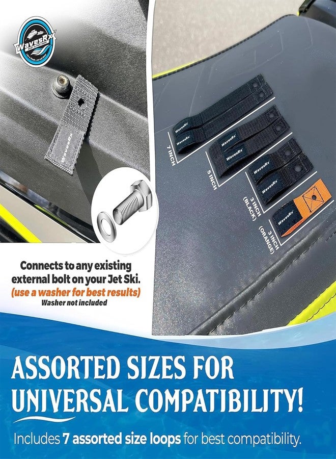 WAVESRX Soft Loops Jet Ski Cleats (7PK) | Loop Straps for Secure Tie Downs, Docking Bumpers, Fenders, Anchoring Line, Bungee Dock Rope & Tie Down Straps | Must-Have PWC Accessories for WaveRunner, Seadoo, ATV - Image 5