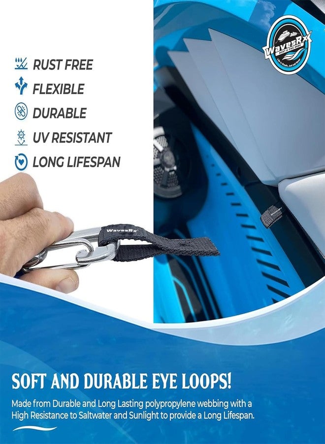 WAVESRX Soft Loops Jet Ski Cleats (7PK) | Loop Straps for Secure Tie Downs, Docking Bumpers, Fenders, Anchoring Line, Bungee Dock Rope & Tie Down Straps | Must-Have PWC Accessories for WaveRunner, Seadoo, ATV - Image 4