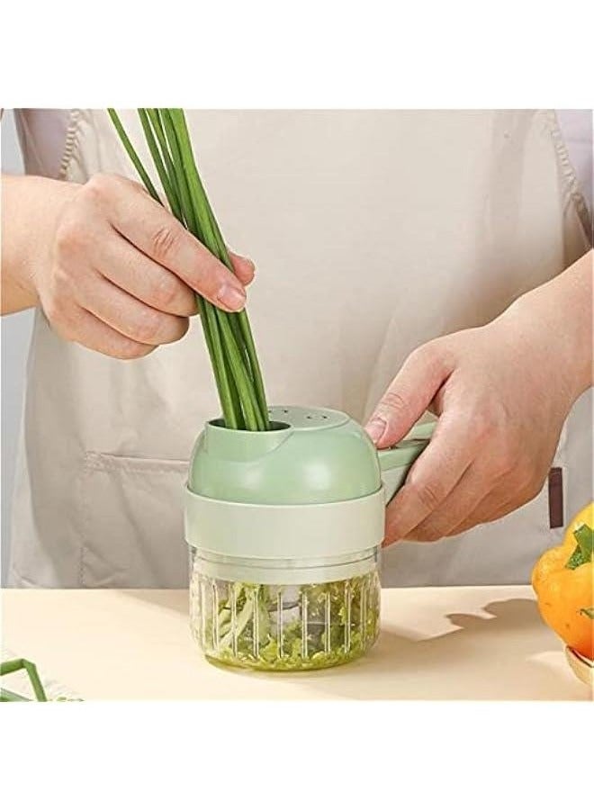 ELTRAZONE مجموعة قاطع الخضار الكهربائي 4 في 1 - معالج طعام وشواية محمولة قابلة لإعادة الشحن بدون سلك للثوم والبصل والفلفل والكرفس واللحم - Image 4