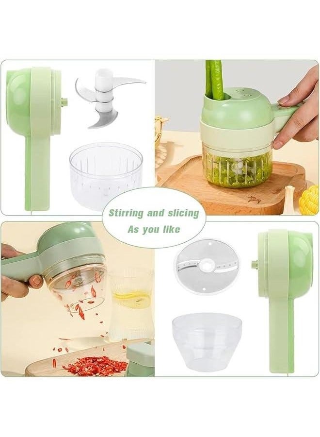 ELTRAZONE مجموعة قاطع الخضار الكهربائي 4 في 1 - معالج طعام وشواية محمولة قابلة لإعادة الشحن بدون سلك للثوم والبصل والفلفل والكرفس واللحم - Image 3