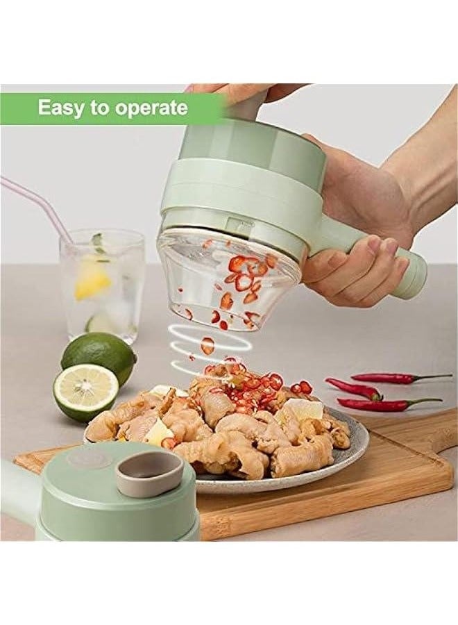 ELTRAZONE مجموعة قاطع الخضار الكهربائي 4 في 1 - معالج طعام وشواية محمولة قابلة لإعادة الشحن بدون سلك للثوم والبصل والفلفل والكرفس واللحم - Image 2