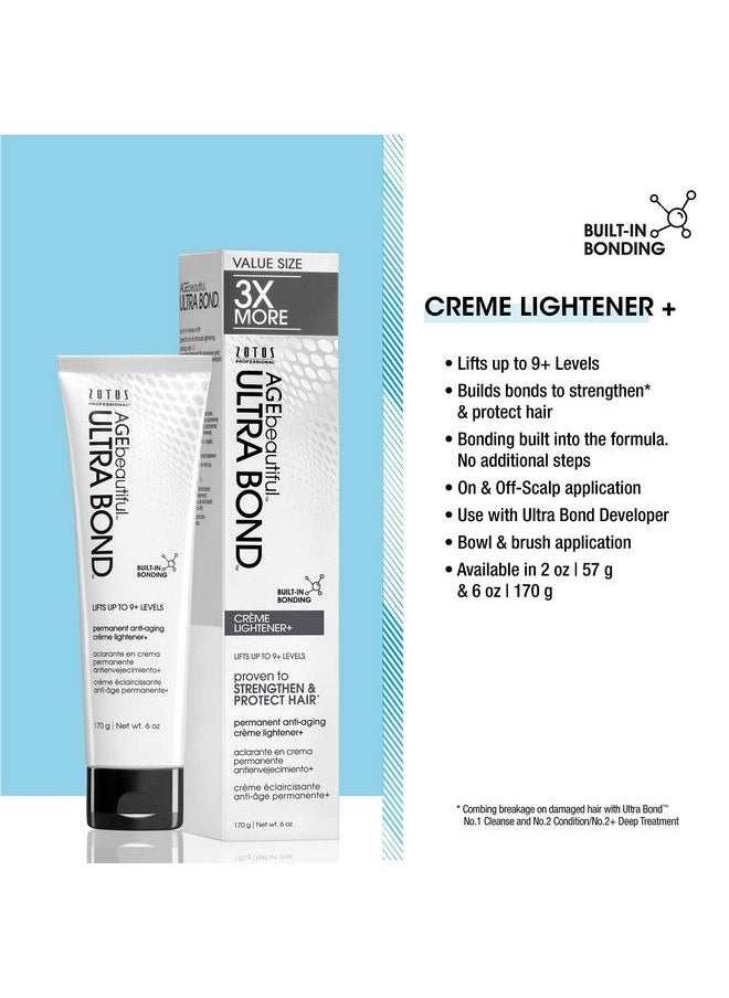 AGE beautiful Agebeautiful Ultra Bond Permanent Creme Hair Lightener | Antiaging | Strengthens & Protects | Builds Bonds W/ Arginine | 6 Fl Oz  - Image 4
