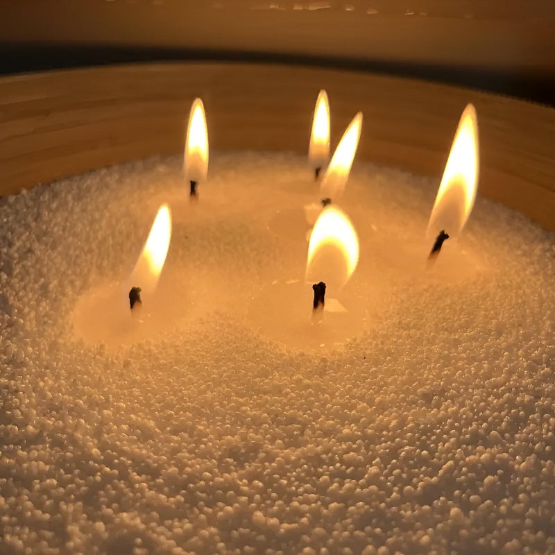 NICEME White Candle Sand with Wicks Pearled Candle Wax Beads 26OZ 750g Customized Powder Candle Making Kit All Natural Granulated Wax for Candles Self Extinguish Refillable Candles with 30pcs Wicks
