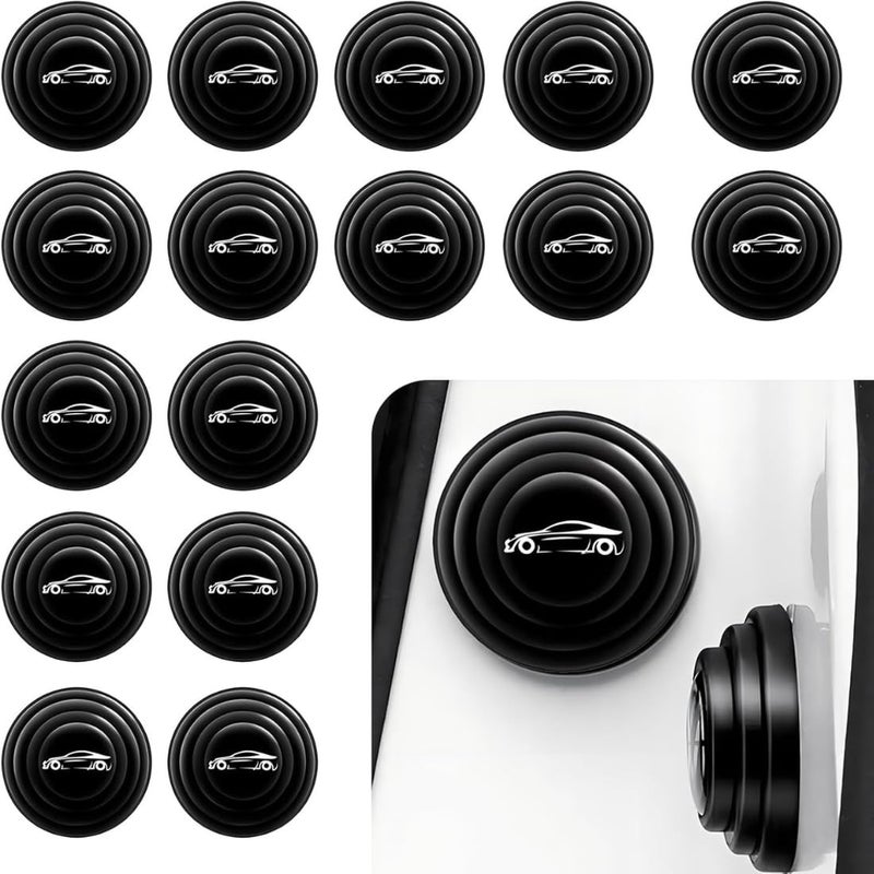 TASMAX 20pcs car Sticker Door Rubber Shock Absorber Pads Protector car Accessories for Doors Rubber Sticker Silicone Noise-Reducing Stickers, PVC Shock-Absorbing Door Guard (Pack of 20) - Image 1