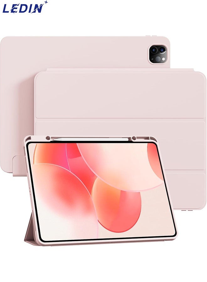 LEDIN Case for iPad Pro 12.9 Inch 2022 2021 2020 (6th/5th/4th Generation) with Pencil Holder for Charging, Soft TPU Back, Car Wake/Sleep Case for iPad Pro 12.9 - Image 1