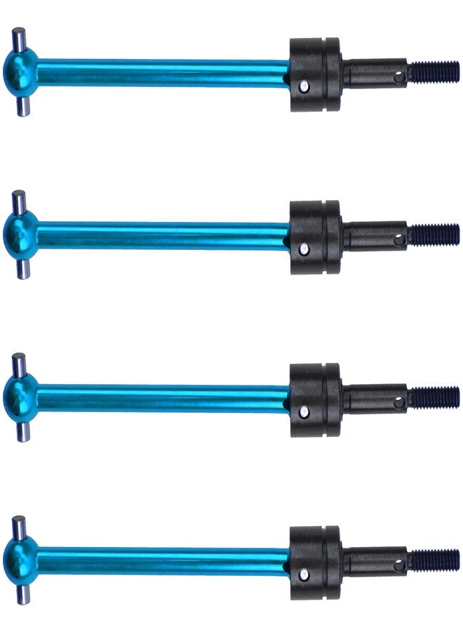 Vgoohobby 4Pcs Vgoohobby Aluminum CVD Drive Shaft Joint CVD Driveshaft Compatible with Tamiya TT02B TT-02B DT02 DT03 DF02 1/10 RC Car (Blue) - Image 2