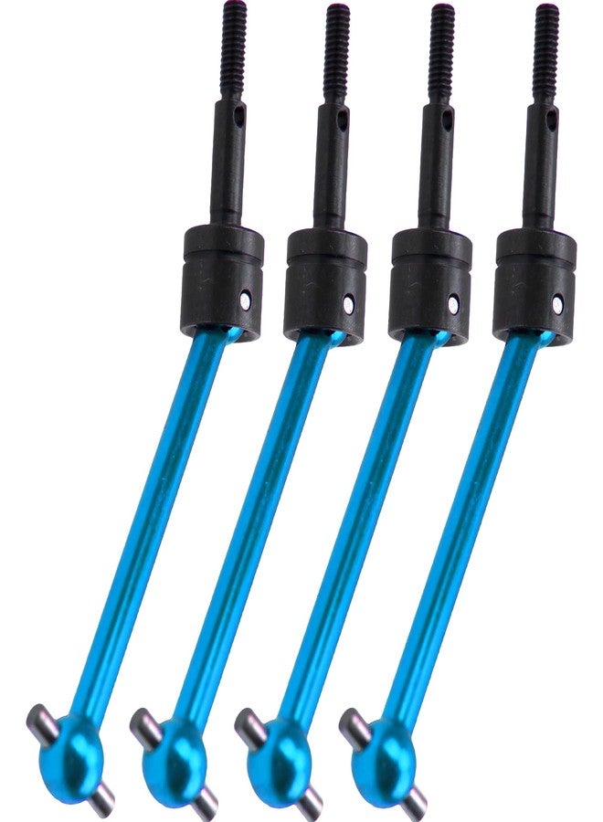 Vgoohobby 4Pcs Vgoohobby Aluminum CVD Drive Shaft Joint CVD Driveshaft Compatible with Tamiya TT02B TT-02B DT02 DT03 DF02 1/10 RC Car (Blue) - Image 1