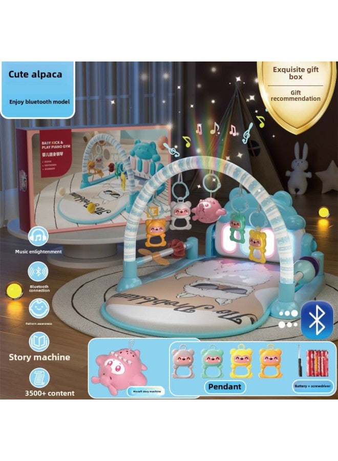 Baby Pedal Piano Fitness Rack Baby Baby Children Music Early Education Toys 0-3 March Batch Factory-Color:Sunglasses Camel [blue] Bluetooth Model With Sound And Light + Aircraft Story Machine-Specifications:Rechargeable Model  - Image 1