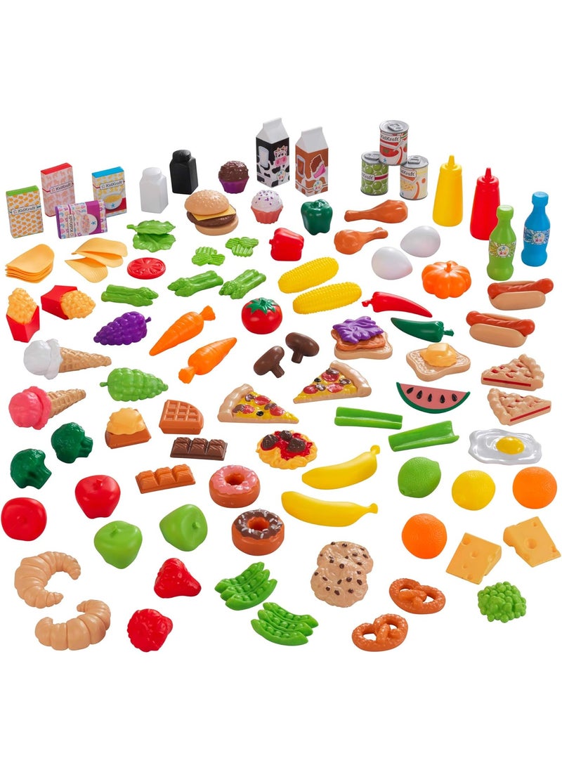 KidKraft KidKraft 115Piece Deluxe Tasty Treats Pretend Play Food Set Plastic Grocery and Pantry Items Gift for Ages 3  - Image 1