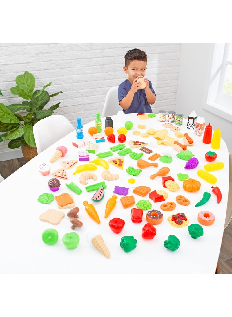 KidKraft KidKraft 115Piece Deluxe Tasty Treats Pretend Play Food Set Plastic Grocery and Pantry Items Gift for Ages 3  - Image 2