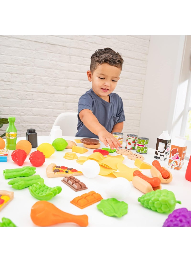 KidKraft KidKraft 115Piece Deluxe Tasty Treats Pretend Play Food Set Plastic Grocery and Pantry Items Gift for Ages 3  - Image 4