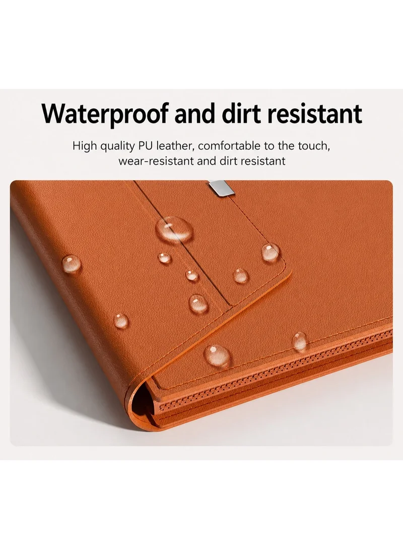 Mobcos Mobcos Brown Laptop Sleeve Mobcos Brown Laptop Sleeve Bag for 15–16 Inch Laptops | Slim Premium PU Leather Waterproof Protective Case with Soft Inner Lining, Smooth Zipper & Lightweight  | Best Price UAE
