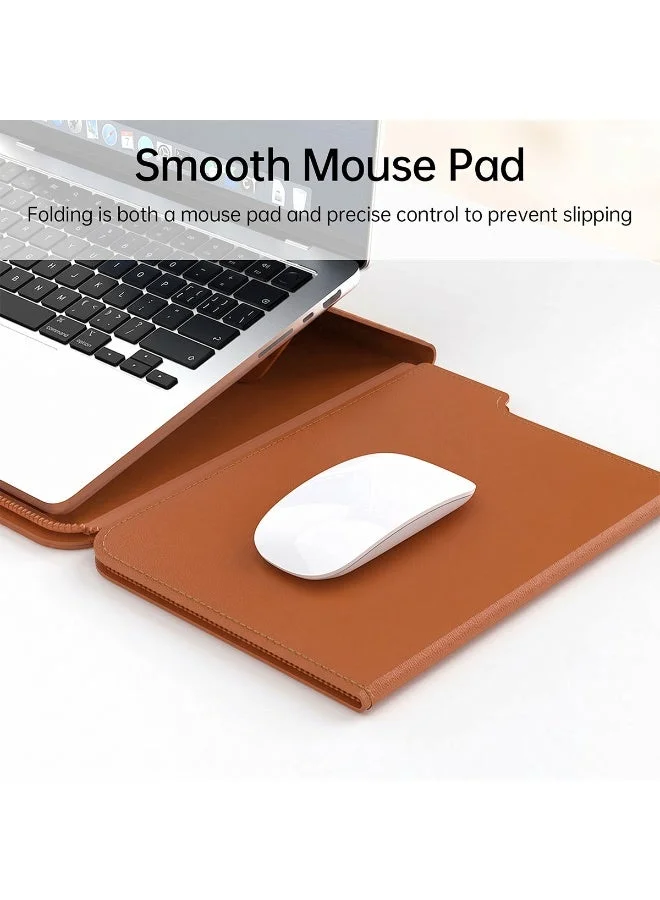 Mobcos Mobcos Brown Laptop Sleeve Mobcos Brown Laptop Sleeve Bag for 15–16 Inch Laptops | Slim Premium PU Leather Waterproof Protective Case with Soft Inner Lining, Smooth Zipper & Lightweight  | Best Price UAE
